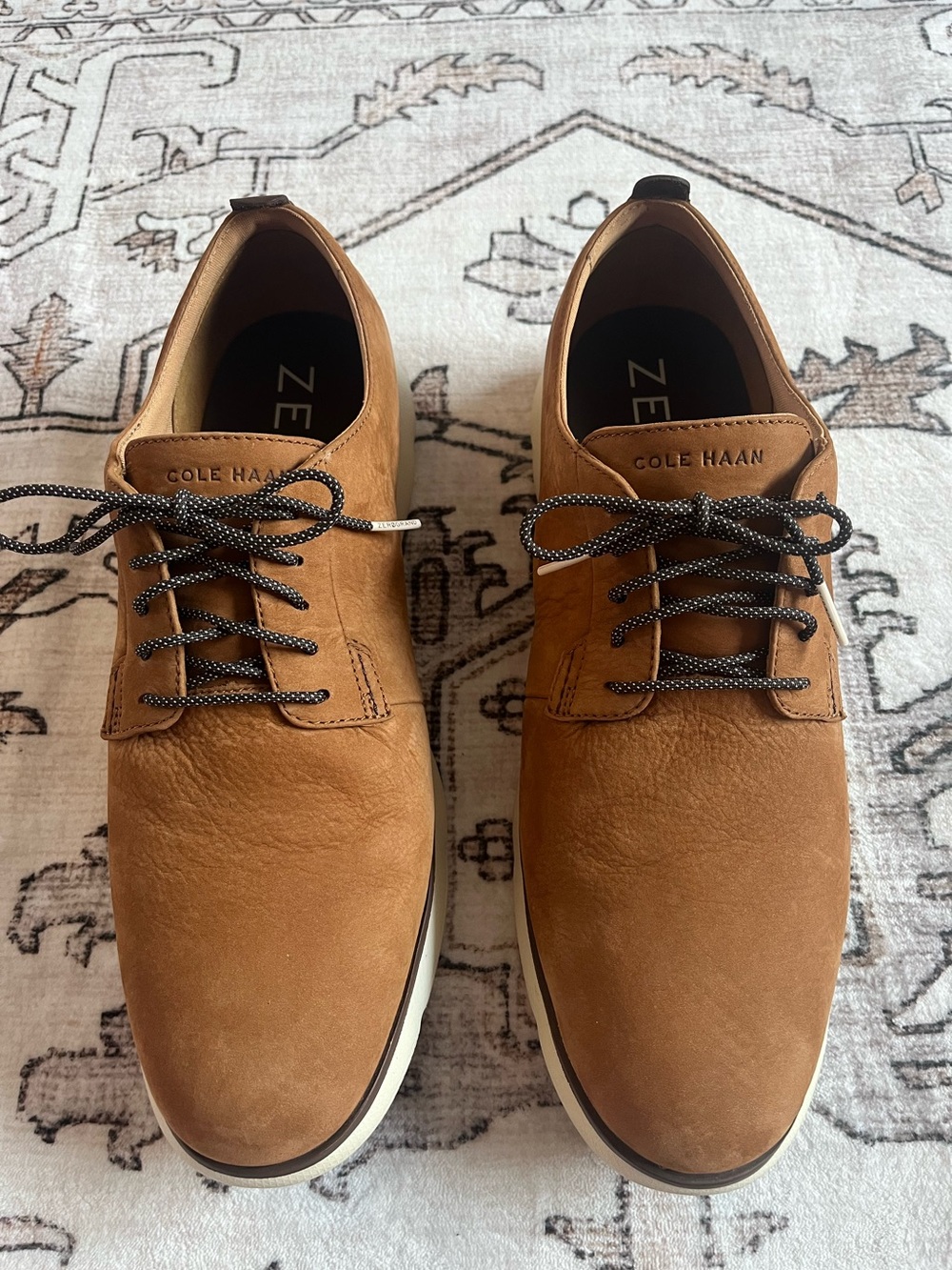 Cole Haan Men’s classic brown Leather Nubuck leather Derby Sneakers